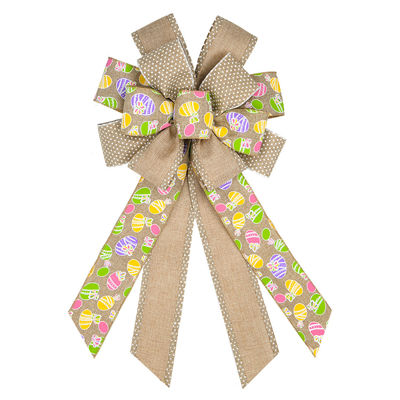 Cute Cartoon Egg And Rabbit Easter Ribbon Bow Để trang trí lễ hội