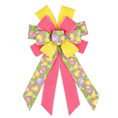 Cute Cartoon Egg And Rabbit Easter Ribbon Bow Để trang trí lễ hội