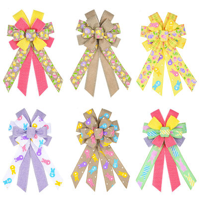 Cute Cartoon Egg And Rabbit Easter Ribbon Bow Để trang trí lễ hội