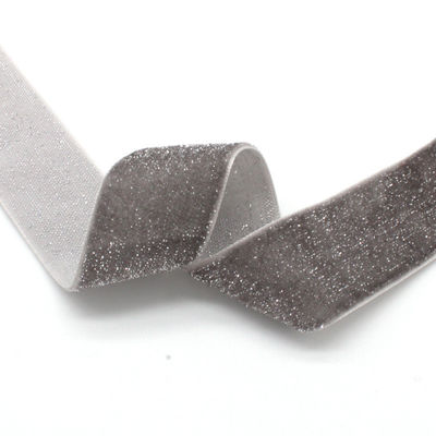 Shinny Glitter Silver Gold Velvet Ribbon 10mm-38mm Luxury Velvet Ribbon