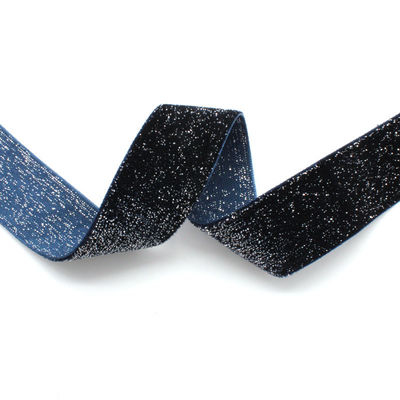 Shinny Glitter Silver Gold Velvet Ribbon 10mm-38mm Luxury Velvet Ribbon