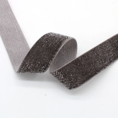 Shinny Glitter Silver Gold Velvet Ribbon 10mm-38mm Luxury Velvet Ribbon