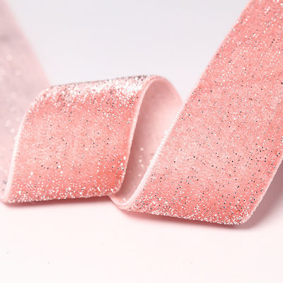 Shinny Glitter Silver Gold Velvet Ribbon 10mm-38mm Luxury Velvet Ribbon