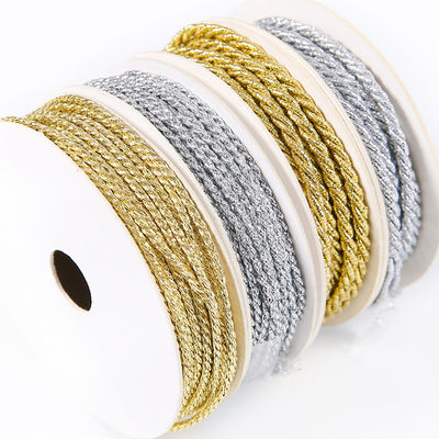 Vàng bạc đan dây polyester xoắn 5mm 3 sợi dây