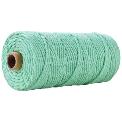 Xanh 3 sợi dây nylon xoắn 3mm Macrame đan dây bông