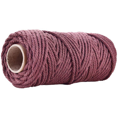 50m Dusty Pink Macrame Cord 5mm ISO9001 Pink Cotton Rope 3 sợi