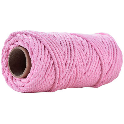 50m Dusty Pink Macrame Cord 5mm ISO9001 Pink Cotton Rope 3 sợi