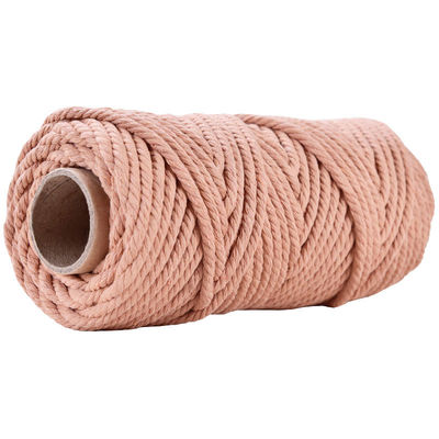 50m Dusty Pink Macrame Cord 5mm ISO9001 Pink Cotton Rope 3 sợi