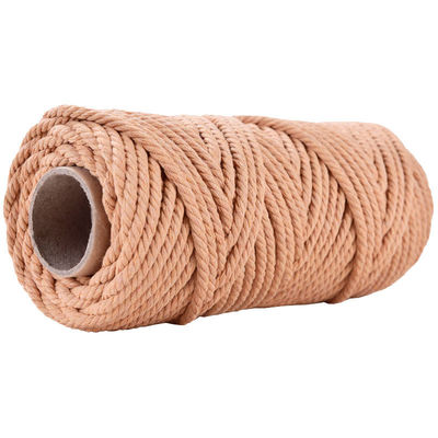 50m Dusty Pink Macrame Cord 5mm ISO9001 Pink Cotton Rope 3 sợi