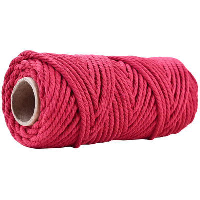 50m Dusty Pink Macrame Cord 5mm ISO9001 Pink Cotton Rope 3 sợi