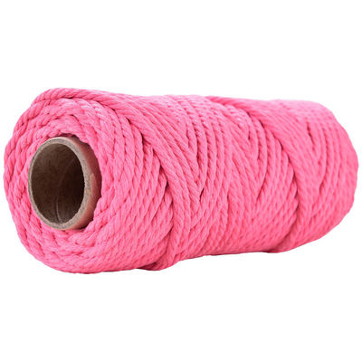 50m Dusty Pink Macrame Cord 5mm ISO9001 Pink Cotton Rope 3 sợi
