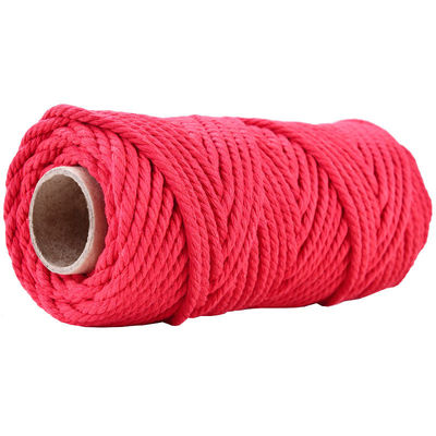 50m Dusty Pink Macrame Cord 5mm ISO9001 Pink Cotton Rope 3 sợi