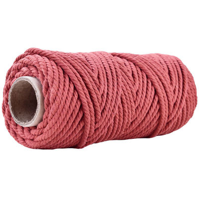 50m Dusty Pink Macrame Cord 5mm ISO9001 Pink Cotton Rope 3 sợi