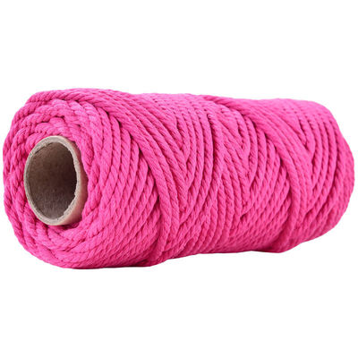 50m Dusty Pink Macrame Cord 5mm ISO9001 Pink Cotton Rope 3 sợi