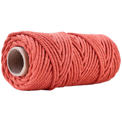 50m Dusty Pink Macrame Cord 5mm ISO9001 Pink Cotton Rope 3 sợi