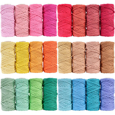 50m Dusty Pink Macrame Cord 5mm ISO9001 Pink Cotton Rope 3 sợi