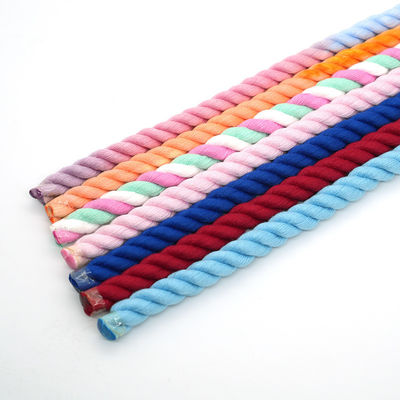 13mm Ba sợi dây thừng bông xoắn màu hỗn hợp dây xích chó leo thang