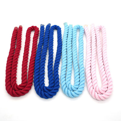 13mm Ba sợi dây thừng bông xoắn màu hỗn hợp dây xích chó leo thang