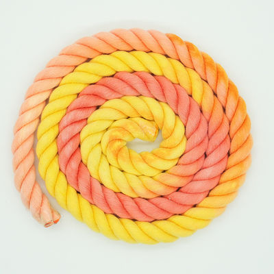 13mm Ba sợi dây thừng bông xoắn màu hỗn hợp dây xích chó leo thang