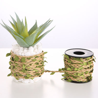 6mm Dải băng trang trí với lá 10m Sợi dây thừng cho thủ công
