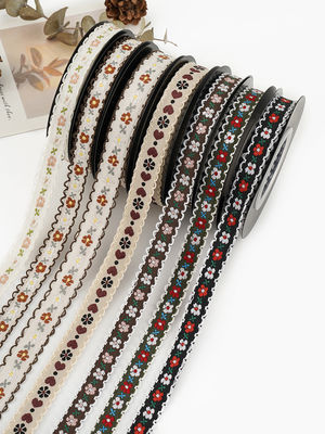 OEM ODM Floral Jacquard Trim 10mm-25mm Floral Jacquard Ribbon