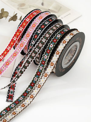 OEM ODM Floral Jacquard Trim 10mm-25mm Floral Jacquard Ribbon