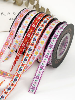 OEM ODM Floral Jacquard Trim 10mm-25mm Floral Jacquard Ribbon