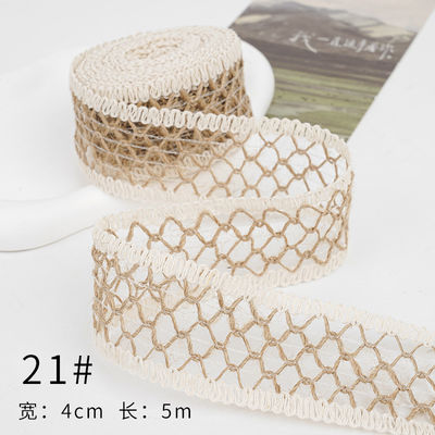 Dải băng vải màu nâu Giáng sinh 5mm-45mm Dải băng vải có dây