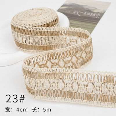 Dải băng vải màu nâu Giáng sinh 5mm-45mm Dải băng vải có dây