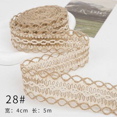 Dải băng vải màu nâu Giáng sinh 5mm-45mm Dải băng vải có dây