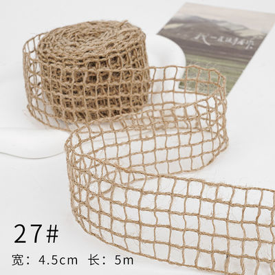 Dải băng vải màu nâu Giáng sinh 5mm-45mm Dải băng vải có dây