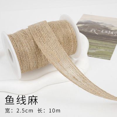 Dải băng vải màu nâu Giáng sinh 5mm-45mm Dải băng vải có dây