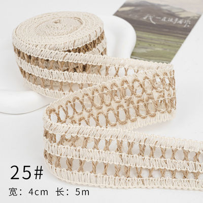 Dải băng vải màu nâu Giáng sinh 5mm-45mm Dải băng vải có dây