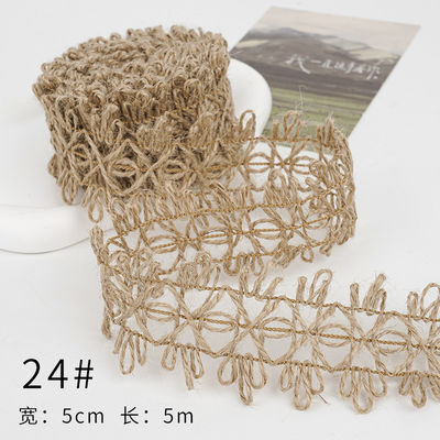 Dải băng vải màu nâu Giáng sinh 5mm-45mm Dải băng vải có dây