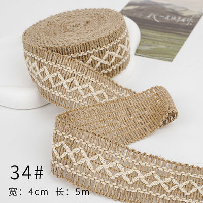 Dải băng vải màu nâu Giáng sinh 5mm-45mm Dải băng vải có dây