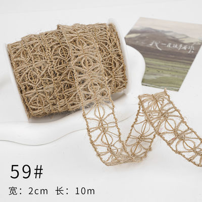 Dải băng vải màu nâu Giáng sinh 5mm-45mm Dải băng vải có dây