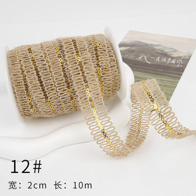 Dải băng vải màu nâu Giáng sinh 5mm-45mm Dải băng vải có dây