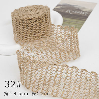 Dải băng vải màu nâu Giáng sinh 5mm-45mm Dải băng vải có dây