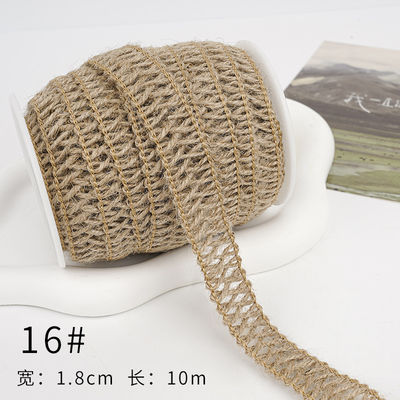 Dải băng vải màu nâu Giáng sinh 5mm-45mm Dải băng vải có dây