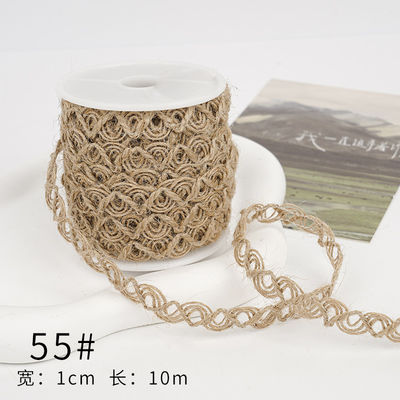 Dải băng vải màu nâu Giáng sinh 5mm-45mm Dải băng vải có dây