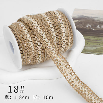 Dải băng vải màu nâu Giáng sinh 5mm-45mm Dải băng vải có dây