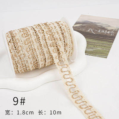 Dải băng vải màu nâu Giáng sinh 5mm-45mm Dải băng vải có dây