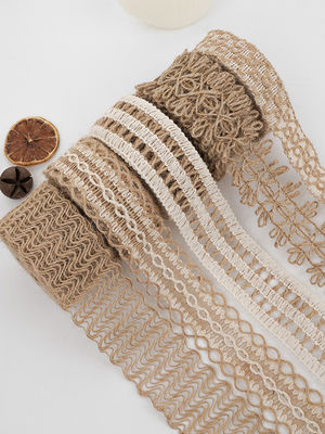 Dải băng vải màu nâu Giáng sinh 5mm-45mm Dải băng vải có dây