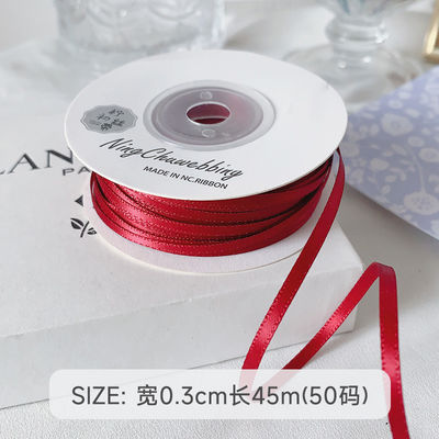 3mm polyester satin ribbon mặt kép mật độ cao satin kết thúc poly ribbon