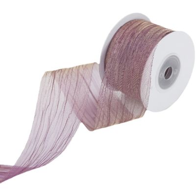 Polyester 38mm Organza Ribbon thân thiện với môi trường Pink nhạt Organza Ribbon