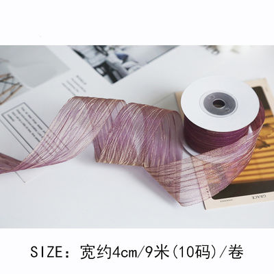 Polyester 38mm Organza Ribbon thân thiện với môi trường Pink nhạt Organza Ribbon
