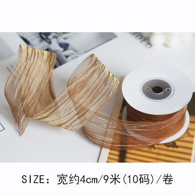Polyester 38mm Organza Ribbon thân thiện với môi trường Pink nhạt Organza Ribbon