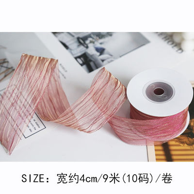 Polyester 38mm Organza Ribbon thân thiện với môi trường Pink nhạt Organza Ribbon