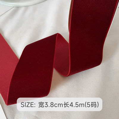 38mm Double Face Velvet Ribbon 3.8cm Đen Đen Đen Đen