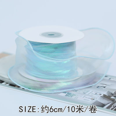 40mm Polyester Organza Ribbon với cạnh satin Đèn organza màu hồng sáng